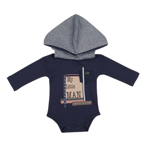 Little Man Long Sleeve Jumpsuit Navy