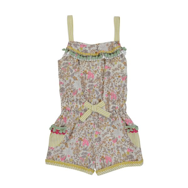 Mustard Floral Short Playsuit