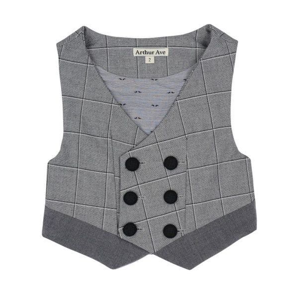 Grey Winter Vest L Vintage Outfit L First Birthday L Toddlers Gift L Arthur Ave Boys L Special Occasion Outfit L Cake Smash L