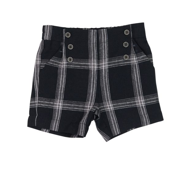 Black Check Shorts