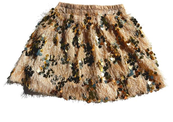 Mustard Shimmer Tassel Skirt