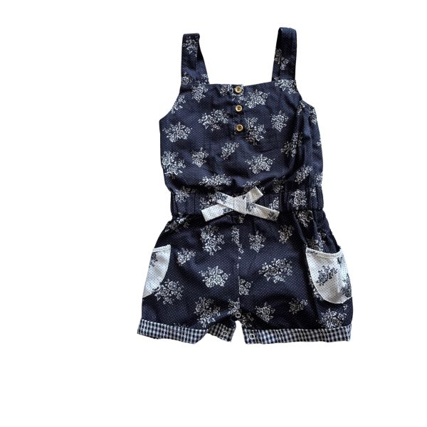 Navy rose short playsuit