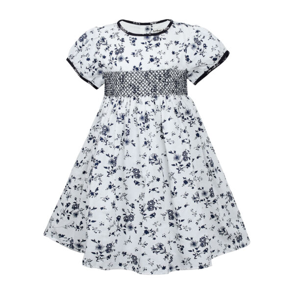 Classic Navy Smock Dress Front