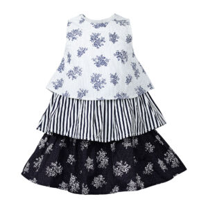 Classic Navy Toddler Layered Dress Front