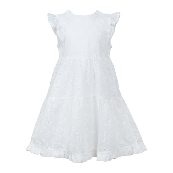 Vine Rose Pure White Embroidery Anglaise Wonder Dress