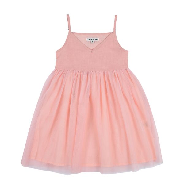 London Pink Rose Tulle Babydoll Dress