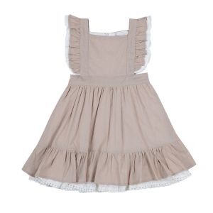 Neutral Love Frilly Girls Dress